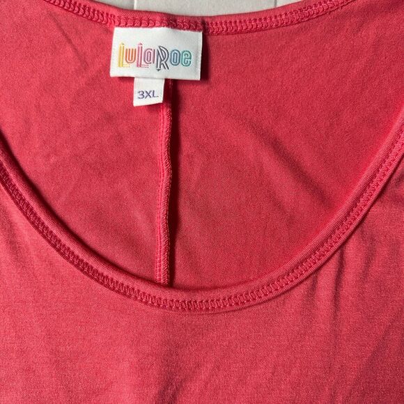 NWT LuLaRoe TANK TOP Solid Coral Pink Sleeveless Plus Size 3XL Casual - Picture 3 of 8